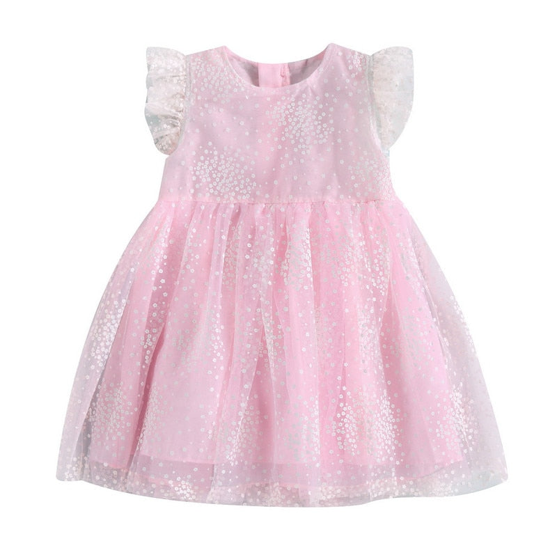 Little Girls Leopard Printed Ruffled Bowknot Party Dress childrensterritory