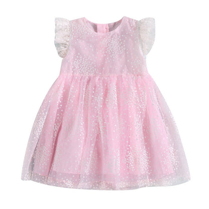 Little Girls Leopard Printed Ruffled Bowknot Party Dress childrensterritory