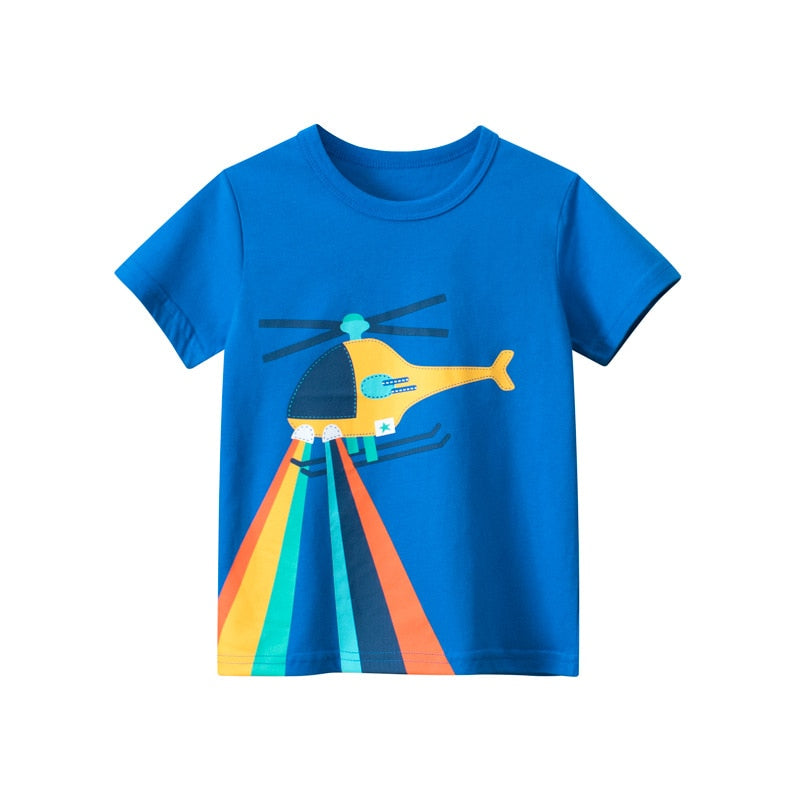 Cartoon Letter Printed Kids Boys Girls Loose Summer Cotton Top childrensterritory