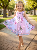 Floral Design Bohemian Style Kids Girls Summer Beach Dresses childrensterritory