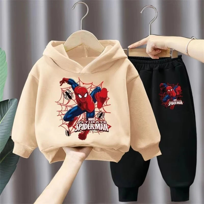 Cartoon Design Hoodies and Soft Pants Warm Outfits for Kids