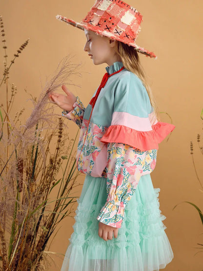 Floral Printed Two Piece Skirt Set for Girls childrensterritory