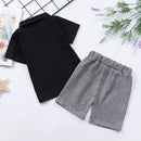 Boys' Casual  Bow Tie Design Summer Clothing Set