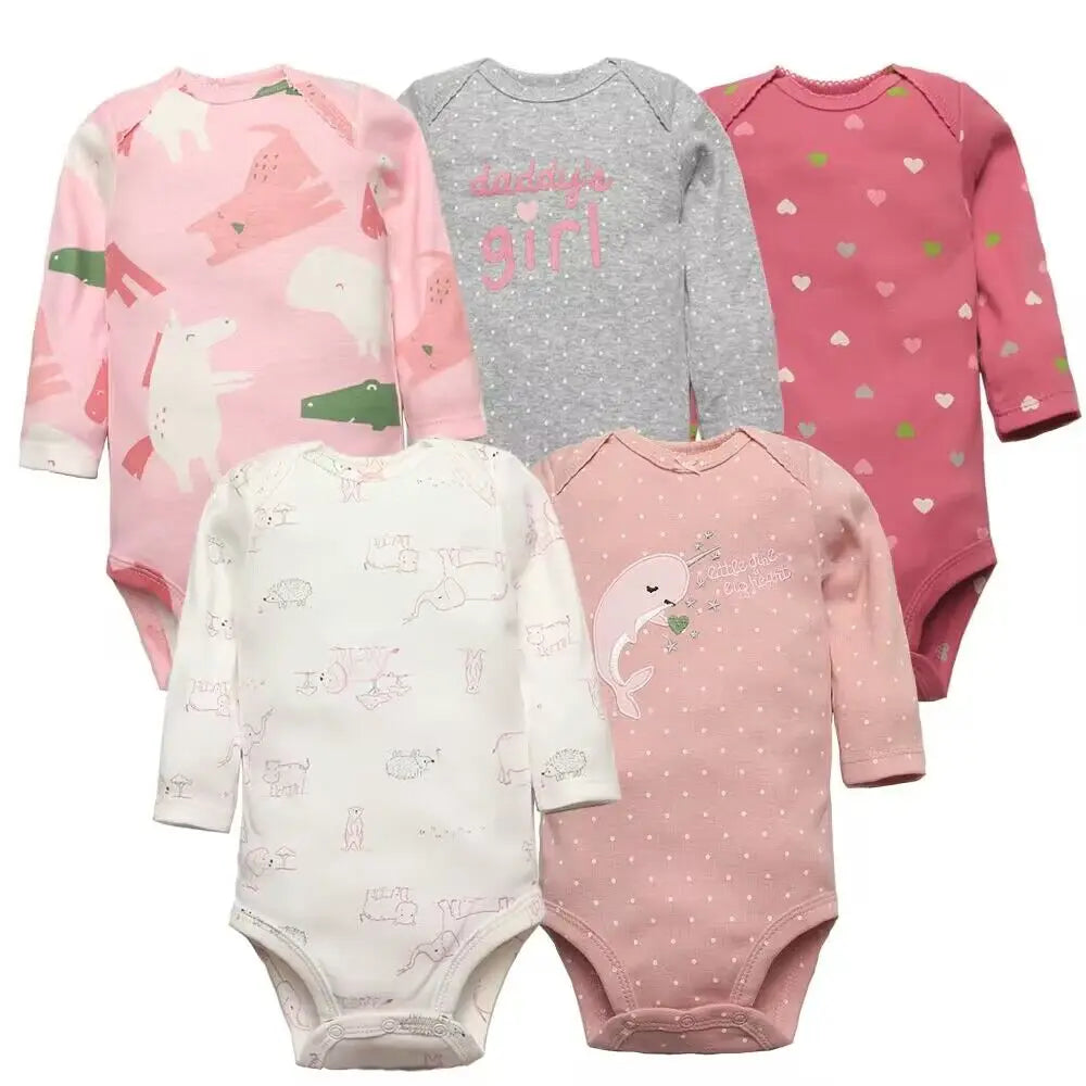 Cartoon Print Soft Cotton Bodysuits For Newborn Babies childrensterritory