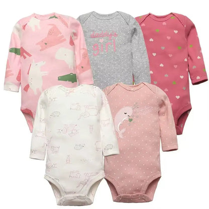 Cartoon Print Soft Cotton Bodysuits For Newborn Babies childrensterritory