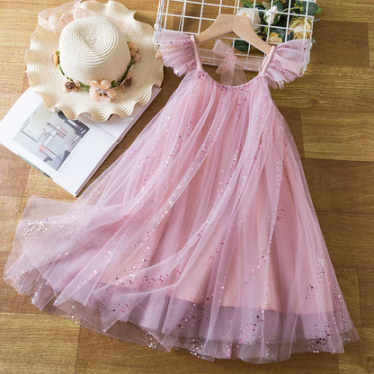 Elegant Sequin Birthday Princess Dress for Girls 3–8 Years