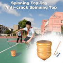Indoor/Outdoor Wooden Spinning Top with Whip Rope Toy for Kids