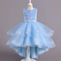 Kids Girls Princess Sequins Party Dresses with Trailing