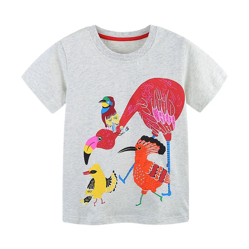Girls Cartoon Print Casual Summer T-Shirts