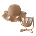 Kid Girl Colorful Anti-Dust Straw Hat with Bag Set  childrensterritory