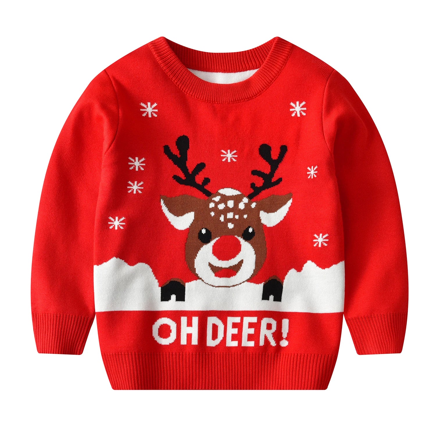 Kids' Long-Sleeved Cartoon Print Winter Sweater