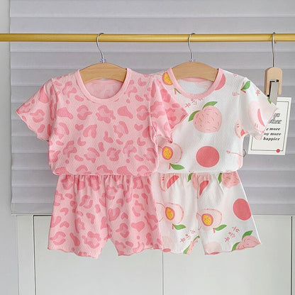 Printed 2pcs/set Toddler Girls Top and Pajama Set Home Wear childrensterritory