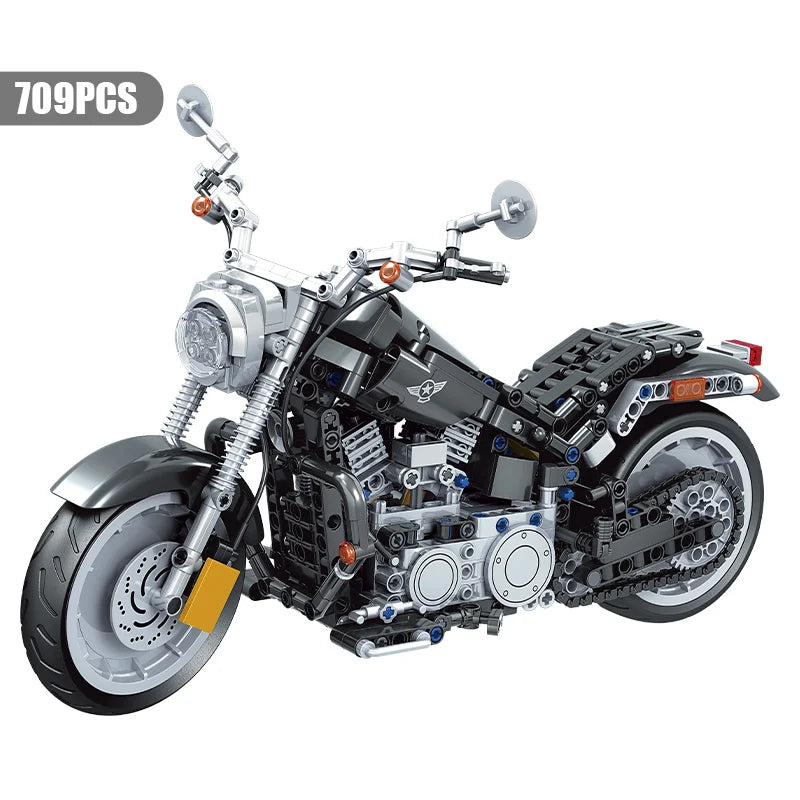 City Motorcycle Building Blocks Toy Set For Kids