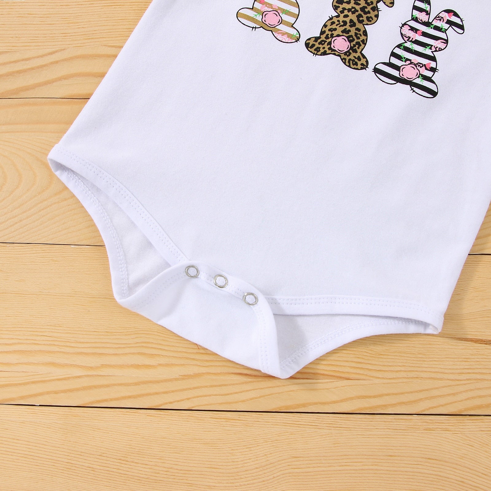 Baby Girls 3 Piece Rabbit Print Easter Clothes Set childrensterritory