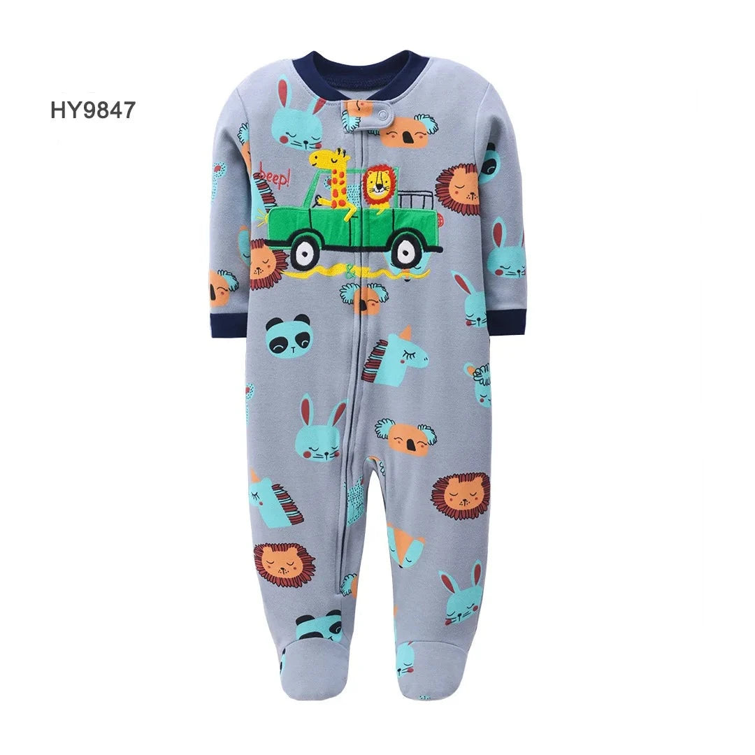 Newborn One-Piece Cotton Rompers with Zipper for All Seasons childrensterritory