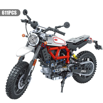 City Motorcycle Building Blocks Toy Set For Kids