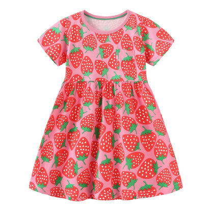 Cute Giraffe Design Girls Summer Dresses childrensterritory