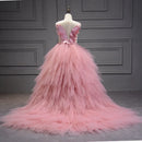 Chic Crystal Swan Pageant Dress for Girls with Trailing childrensterritory