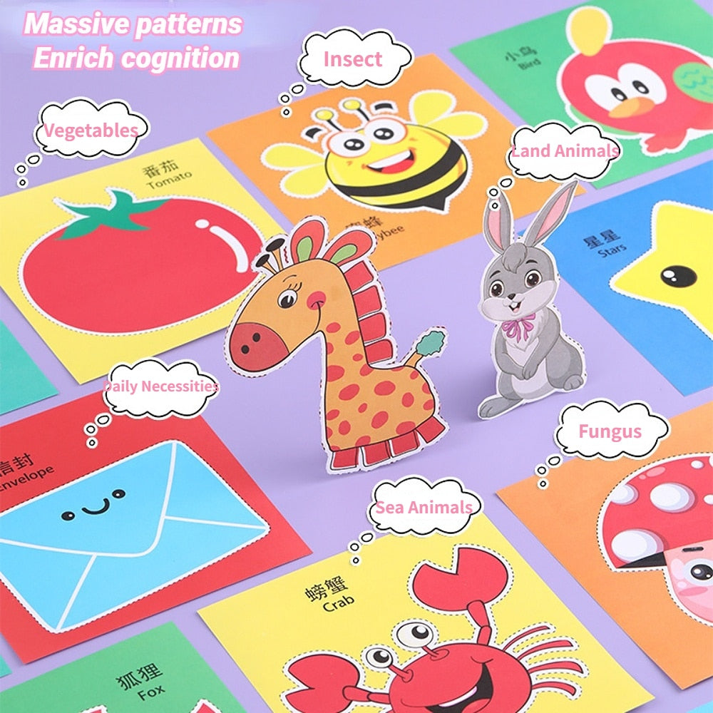Kids 48 Piece Handmade Cartoon Scrapbook Learning Toys childrensterritory