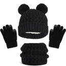 Thick Knitting Warm Baby/Kids Hat Gloves Scarf Set childrensterritory
