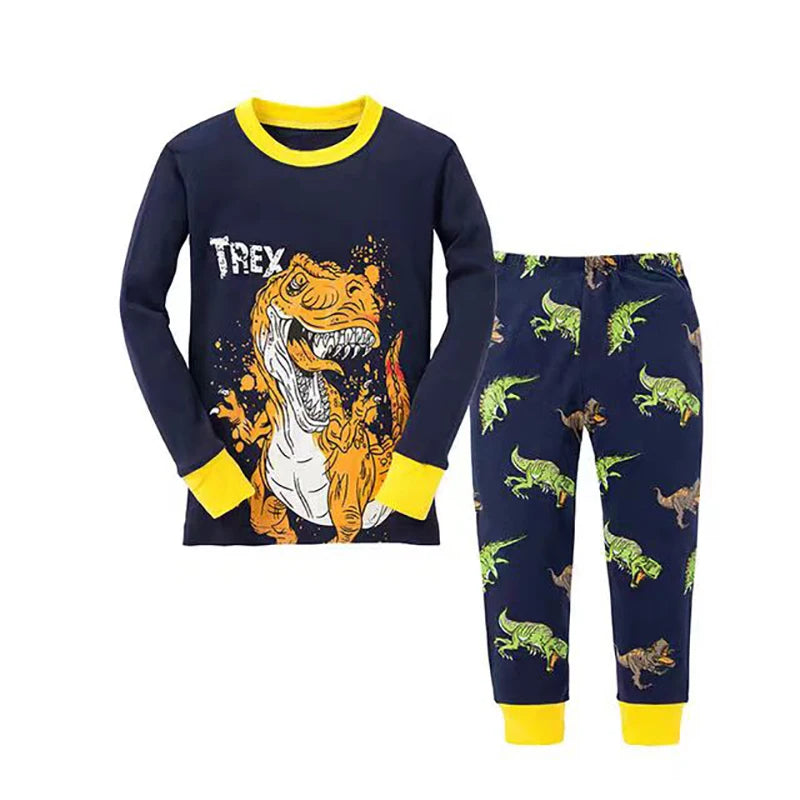 Long-Sleeved Cartoon Print Autumn Kids Clothing Set