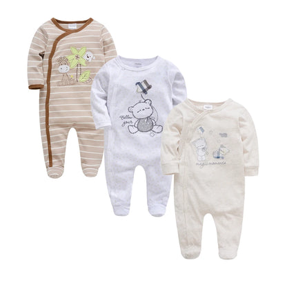 3-4 Pcs/Lot Baby Girls Boys Cartoon Design Cotton Rompers