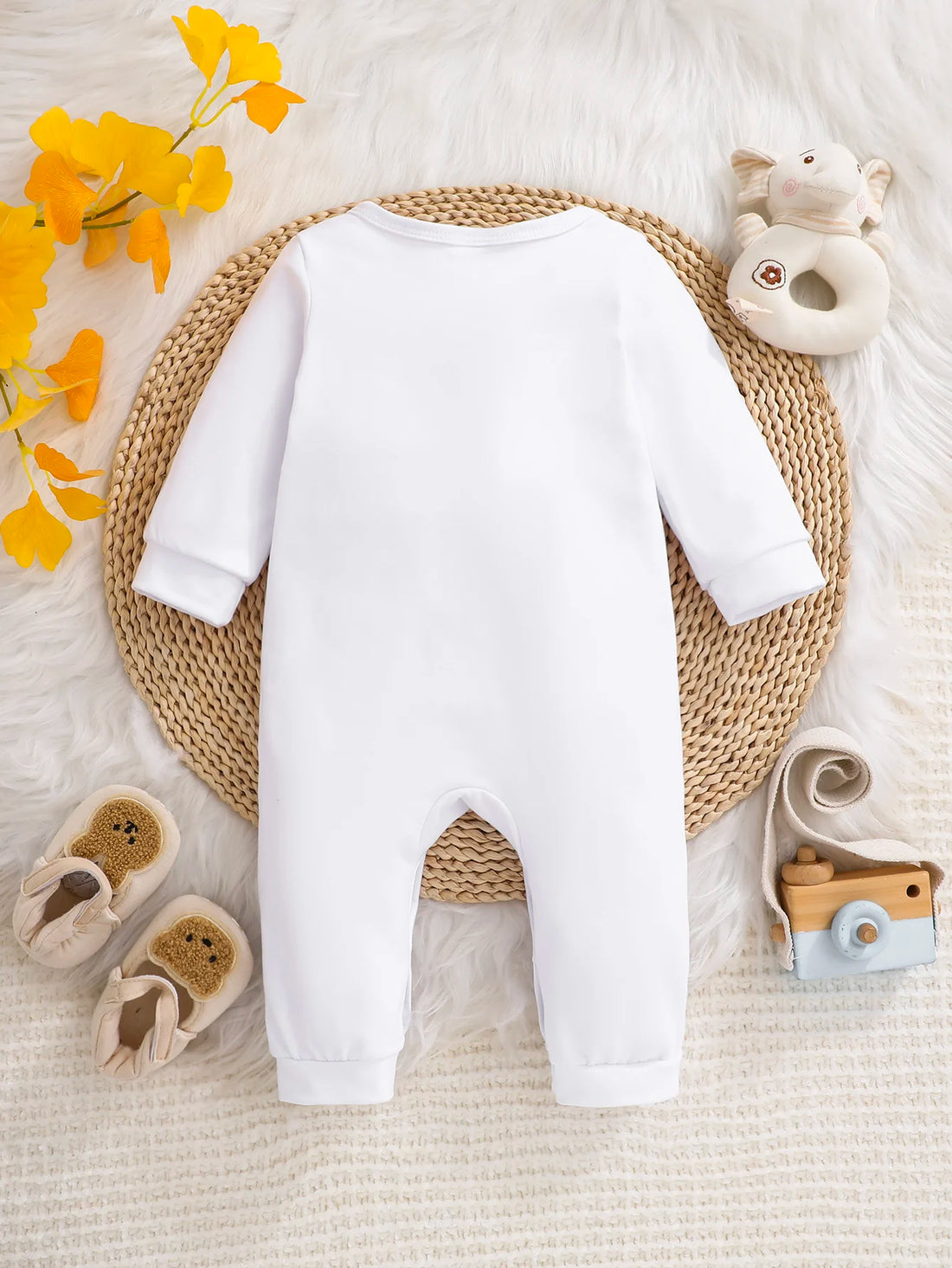 Newborn Long-Sleeved Letter Print Onesie