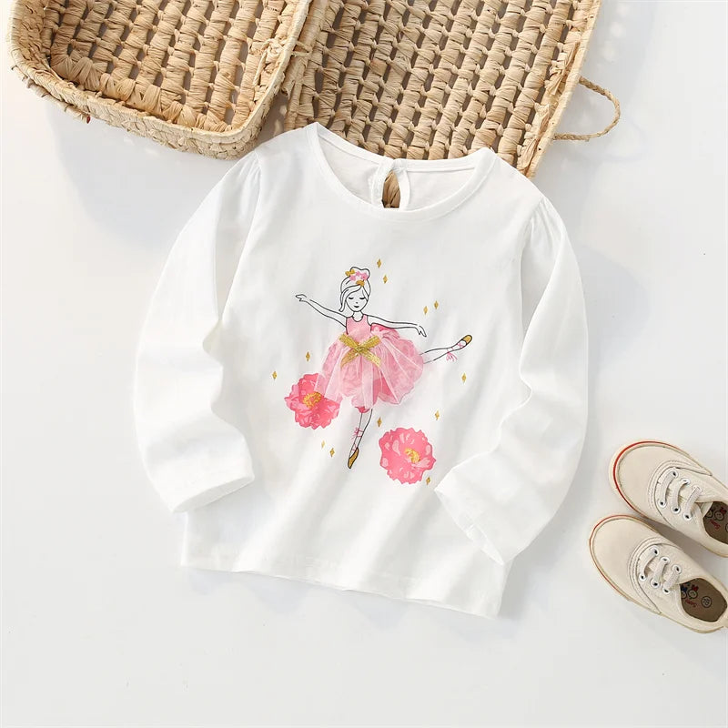 Long-Sleeved Printed Autumn Girls' T-Shirts