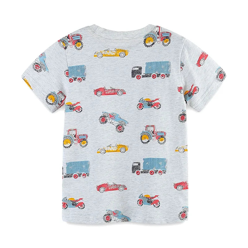 Boys Vehicles Print Casual Summer T-shirt childrensterritory