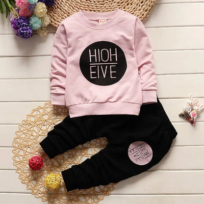 Baby Girls Cute Cartoon Print Sweatshirts + Pants Tracksuit Sets childrensterritory