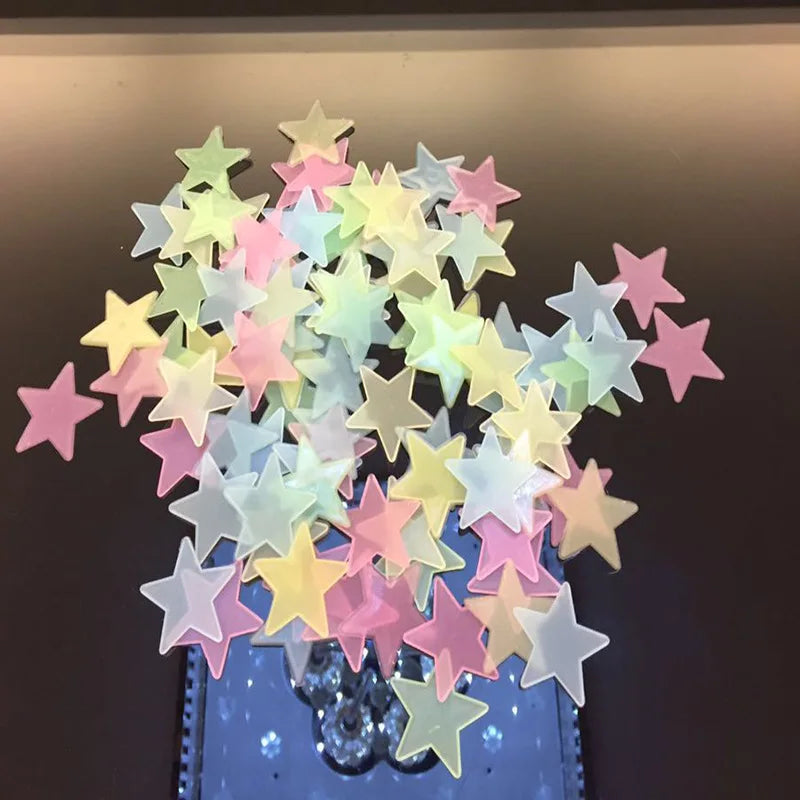 3D Stars Luminous Fluorescent Wall Stickers childrensterritory