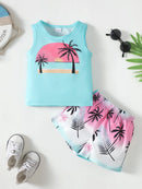 Baby Boys Coconut Tree Printed Vacation Style Clothing Set childrensterritory