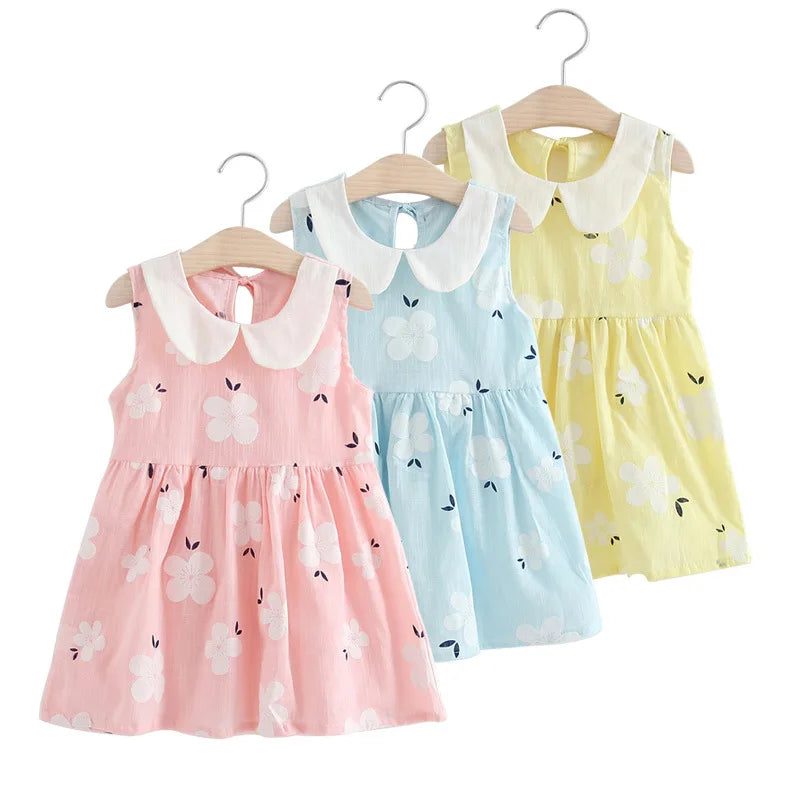 Kids Girls Floral Sleeveless Princess Outfit/Dress