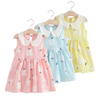 Kids Girls Floral Sleeveless Princess Outfit/Dress