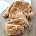 Girls Cartoon Design Long Sleeves Warm Clothing Set childrensterritory