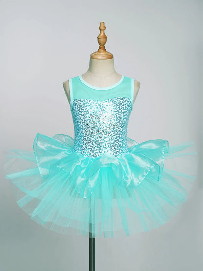 Kids Girls Shiny Sequins Leotards/Dancewear childrensterritory