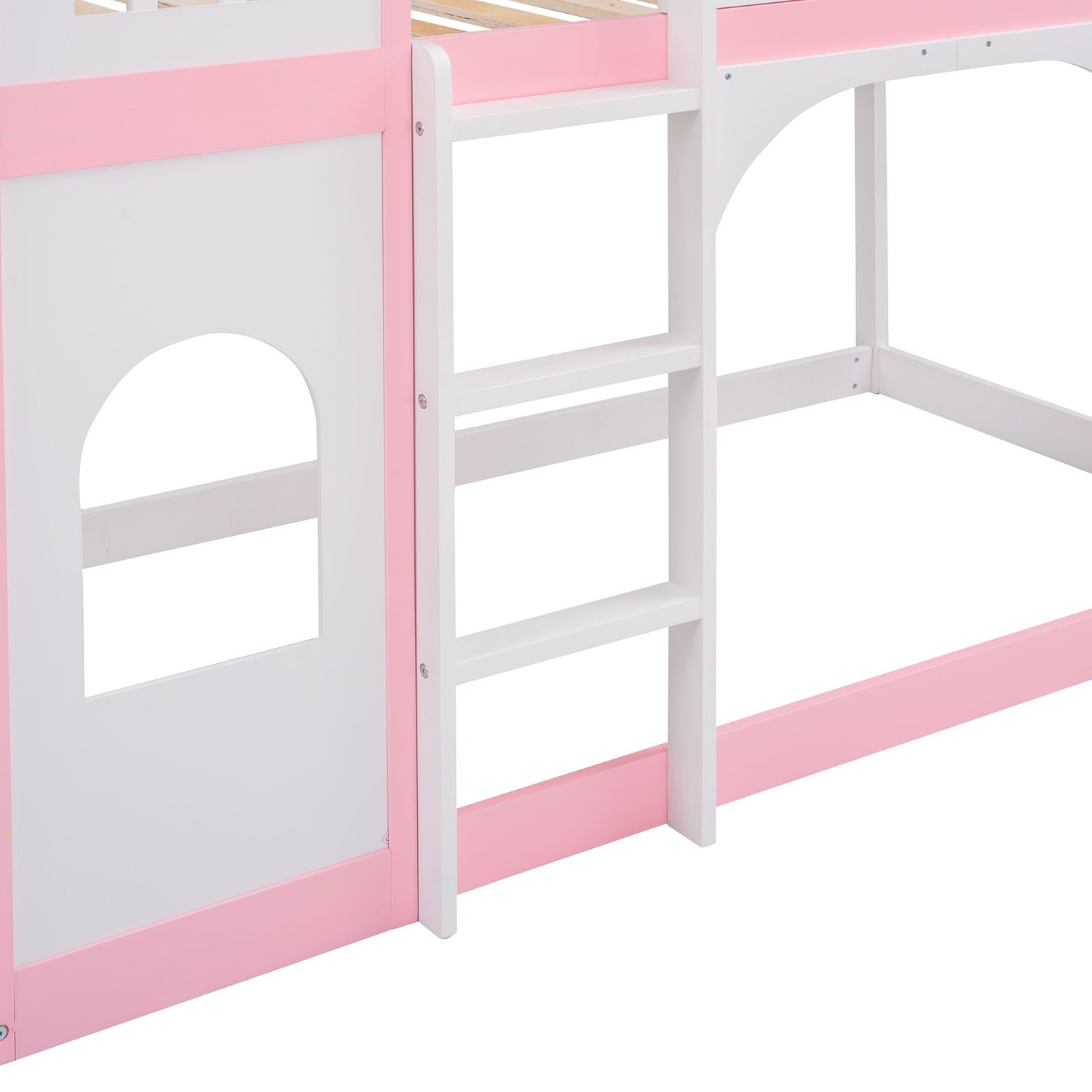 Twin Over Twin Castle Bunk Bed with Ladder childrensterritory