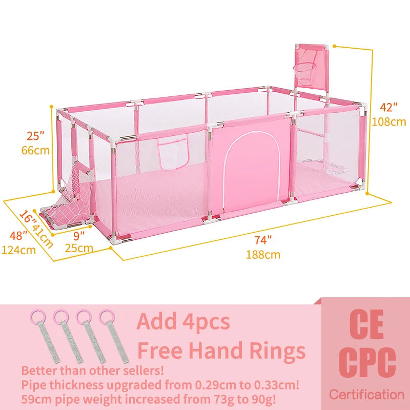 Indoor Ball Pit Baby Playpen with Safety Fence childrensterritory