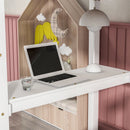 Simple Design Twin Loft Bed with Built-in Desk and Stairs childrensterritory