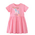 Little Girls Cartoon Flowers Rabbits Embroidered Dresses childrensterritory