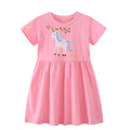 Little Girls Cartoon Flowers Rabbits Embroidered Dresses childrensterritory