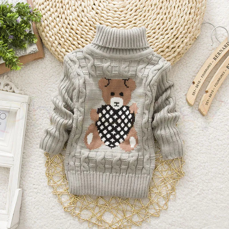 Kids Boy Girl Thick Knitted Turtleneck Sweaters childrensterritory