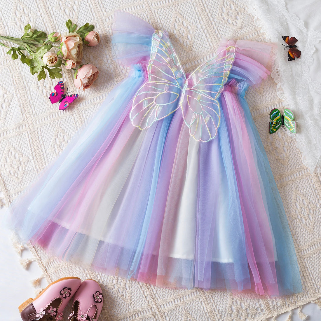 Baby Girls Ruffles Lace Design Birthday Party Princess Dresses