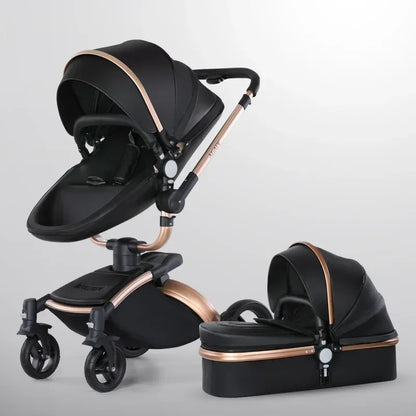 3 in 1 Baby High Land-scape Stroller with Bassinet &amp; Folding Carriage