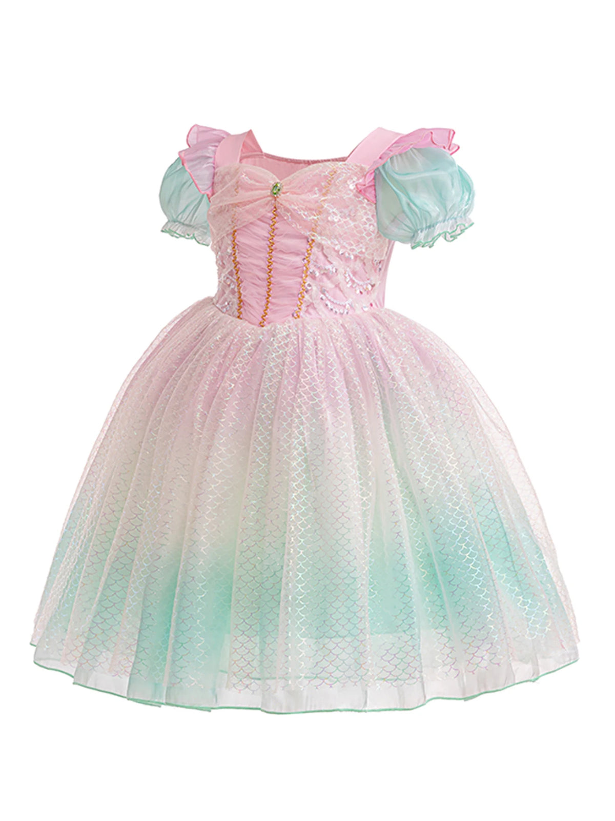 Half-Sleeves Sequined Design Party Outfits For Girls childrensterritory