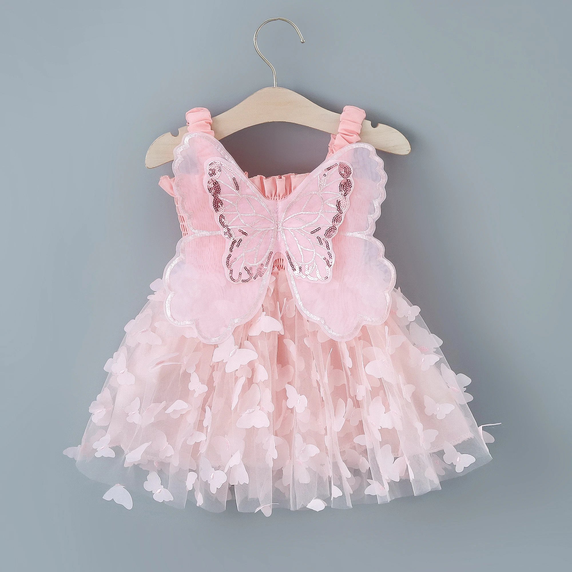 Infant Girls' Princess Summer Dress With Large Butterfly Wings