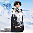 Warm Duck Down Padded Long Winter Snow Jacket for Kids childrensterritory