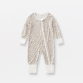 Baby Printed Bamboo Fiber Long Sleeve Zipper Sleepwear