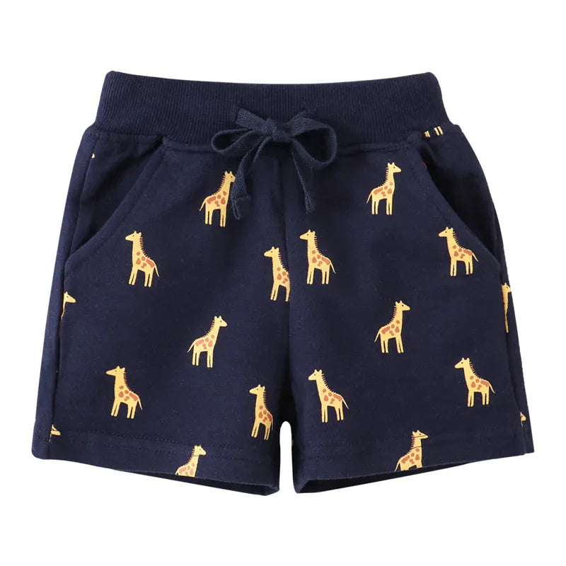 Kids Boys Jungle Theme Print Cotton Short Pants for Summer