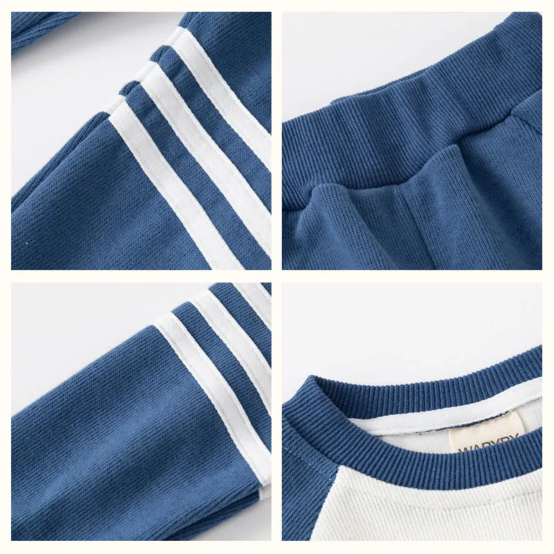 Little Boys Color Patchwork Two-Piece Casual Tracksuits childrensterritory